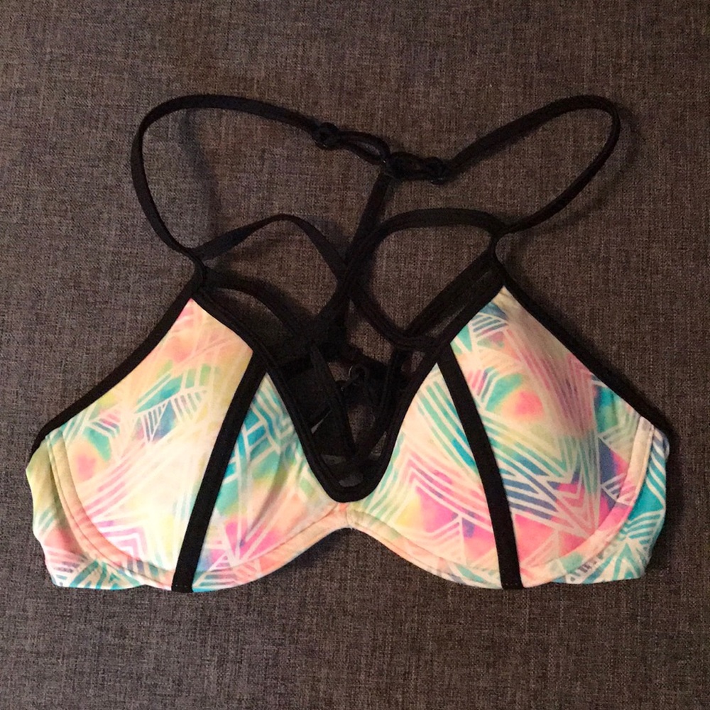 PINK Rainbow Bikini Top